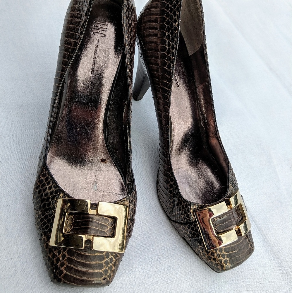 INC Snakeskin Heels 8M in Dawn
